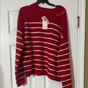NWT Red Striped Sweater XL